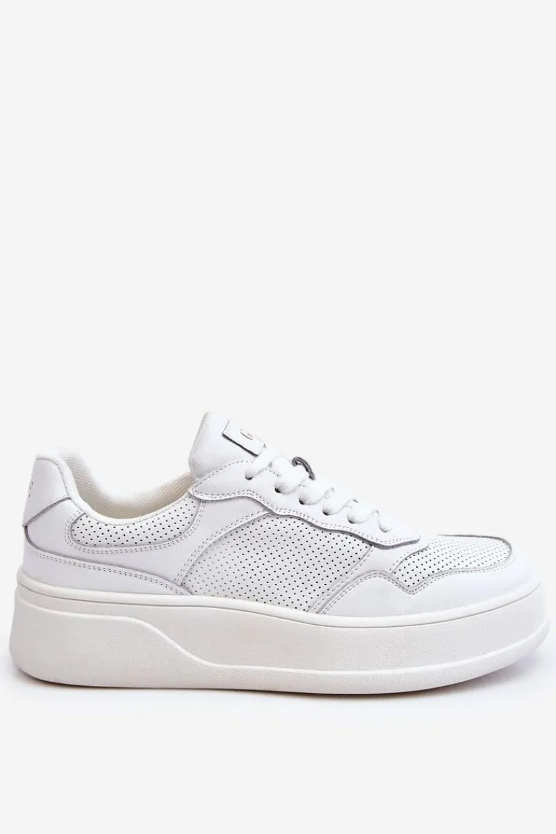 Best GOE Damskie Wygodne Buty Sportowe LL2N4054 Biało-Beżowe