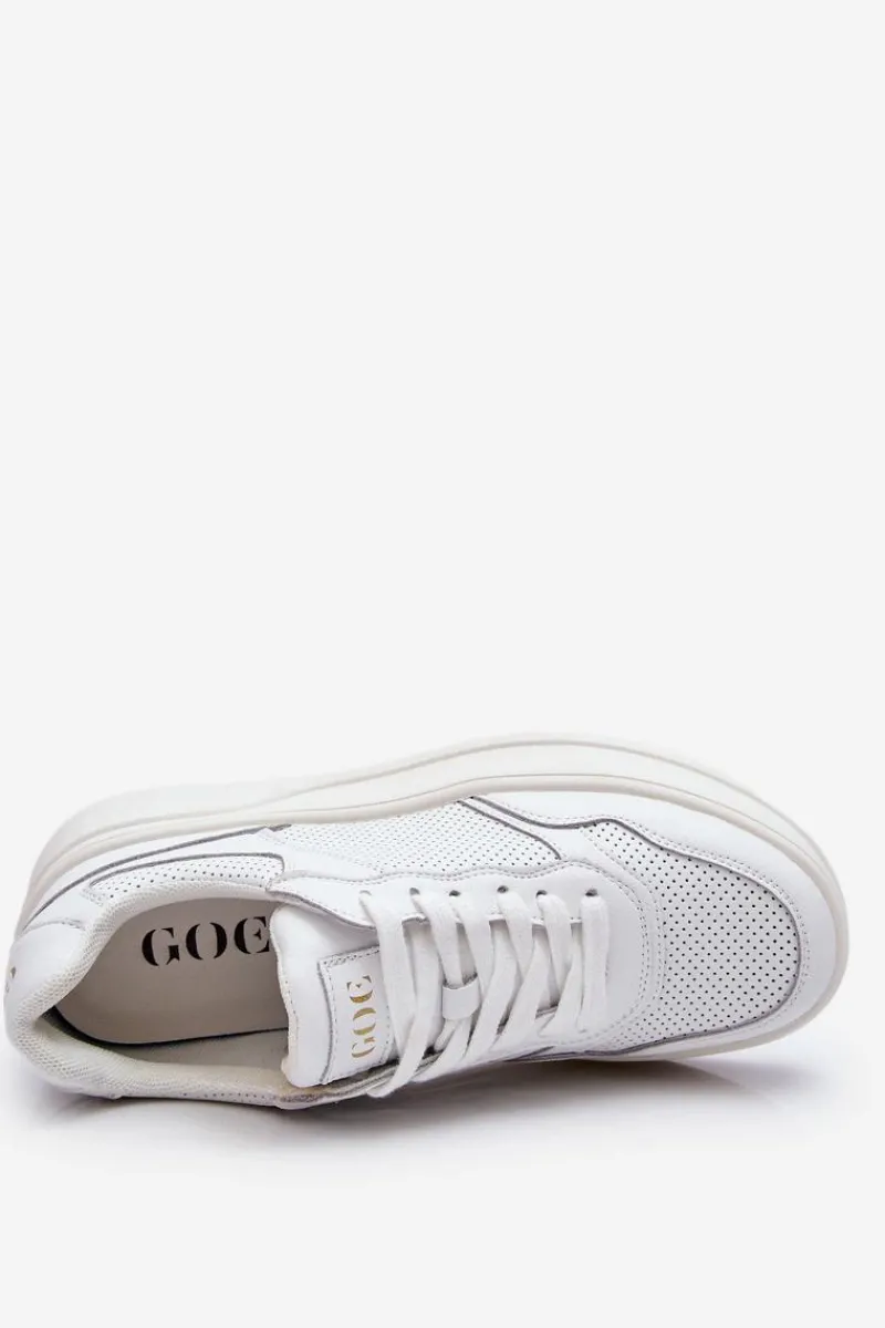 Best GOE Damskie Wygodne Buty Sportowe LL2N4054 Biało-Beżowe