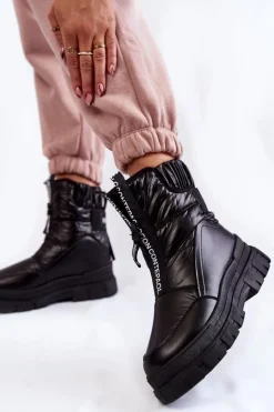 Śniegowce Damskie>Buty damskie Vinceza Damskie Wygodne Śniegowce Czarne Elodia