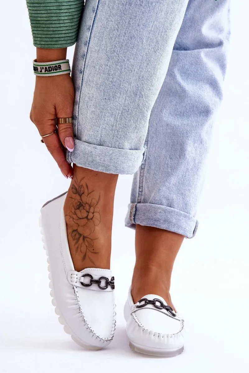 Clearance Buty damskie Vinceza Damskie Wygodne Skórzane Mokasyny Białe Miguel