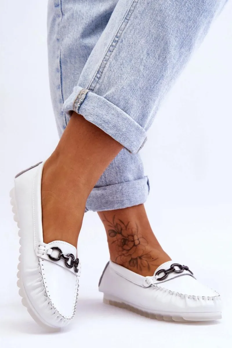 Clearance Buty damskie Vinceza Damskie Wygodne Skórzane Mokasyny Białe Miguel