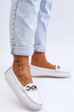 Clearance Buty damskie Vinceza Damskie Wygodne Skórzane Mokasyny Białe Miguel