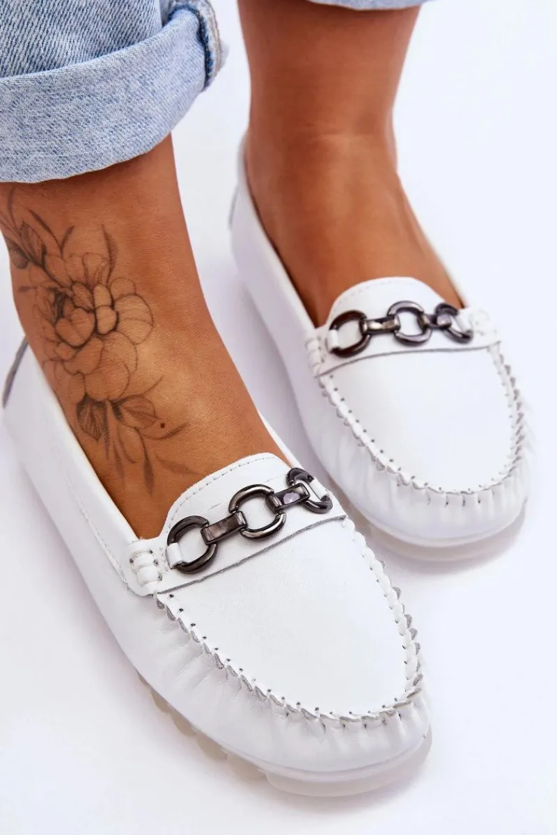 Clearance Buty damskie Vinceza Damskie Wygodne Skórzane Mokasyny Białe Miguel