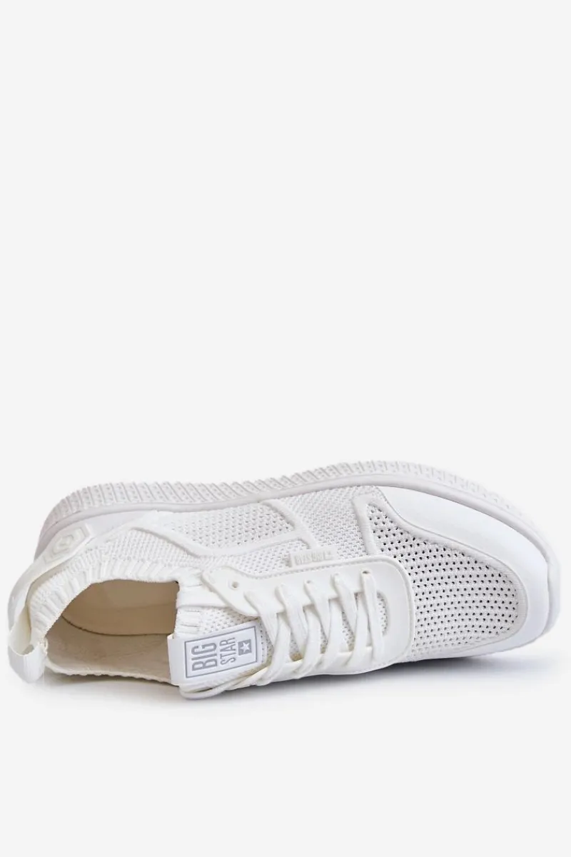 Outlet Big Star Shoes Damskie Wygodne Sneakersy Memory Foam System Big Star LL274415 Białe