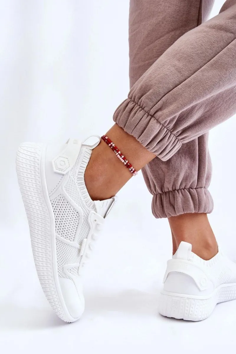 Outlet Big Star Shoes Damskie Wygodne Sneakersy Memory Foam System Big Star LL274415 Białe