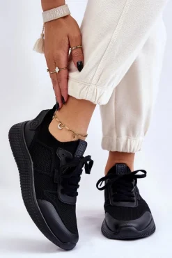 Buty Sportowe Na Platformie|Buty Sportowe Big Star></noscript>Big Star Shoes Damskie Wygodne Sneakersy Memory Foam System Big Star LL274414 Czarne