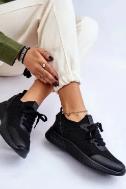 Buty Sportowe Na Platformie|Buty Sportowe Big Star></noscript>Big Star Shoes Damskie Wygodne Sneakersy Memory Foam System Big Star LL274414 Czarne