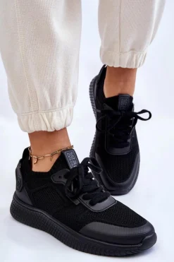 Buty Sportowe Na Platformie|Buty Sportowe Big Star></noscript>Big Star Shoes Damskie Wygodne Sneakersy Memory Foam System Big Star LL274414 Czarne