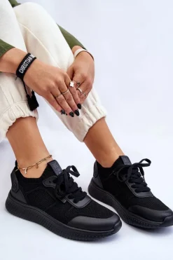 Buty Sportowe Na Platformie|Buty Sportowe Big Star></noscript>Big Star Shoes Damskie Wygodne Sneakersy Memory Foam System Big Star LL274414 Czarne