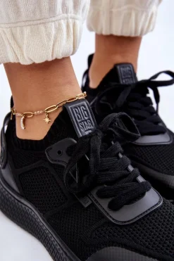 Buty Sportowe Na Platformie|Buty Sportowe Big Star></noscript>Big Star Shoes Damskie Wygodne Sneakersy Memory Foam System Big Star LL274414 Czarne