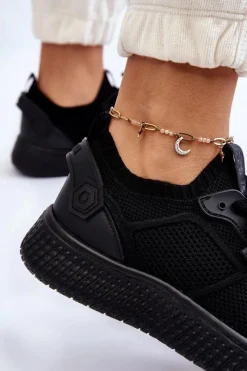 Buty Sportowe Na Platformie|Buty Sportowe Big Star></noscript>Big Star Shoes Damskie Wygodne Sneakersy Memory Foam System Big Star LL274414 Czarne