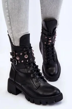 Damskie Trapery|Botki Sznurowane><noscript><img width=
