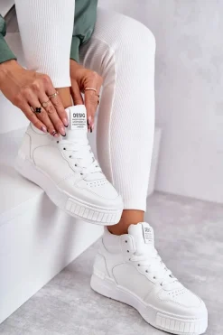 Outlet Buty damskie Vinceza Damskie Wysokie Buty Sportowe Białe Trisa