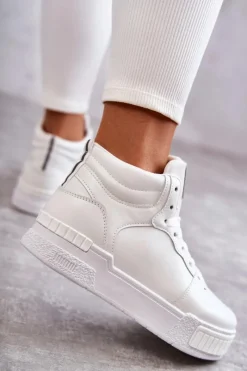 Outlet Buty damskie Vinceza Damskie Wysokie Buty Sportowe Białe Trisa