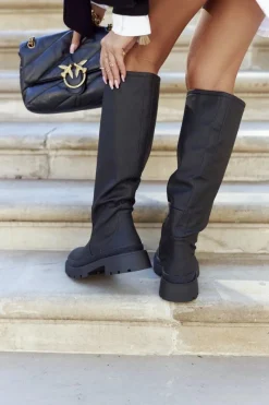 Outlet Damskie buty S.Barski Damskie Wysokie Kozaki Czarne Whats Going On