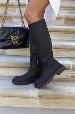 Outlet Damskie buty S.Barski Damskie Wysokie Kozaki Czarne Whats Going On