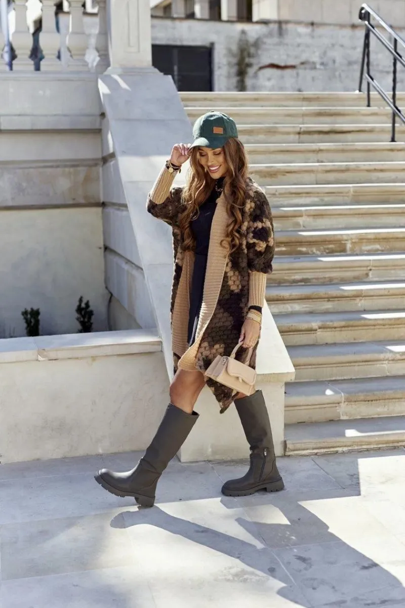 Kozaki Ocieplane|Kozaki Płaskie>Damskie buty S.Barski Damskie Wysokie Kozaki Khaki Whats Going On Zielony