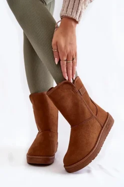 Śniegowce Damskie>Big Star Shoes Damskie Wysokie Śniegowce Big Star KK274616 Brązowe Brązowy