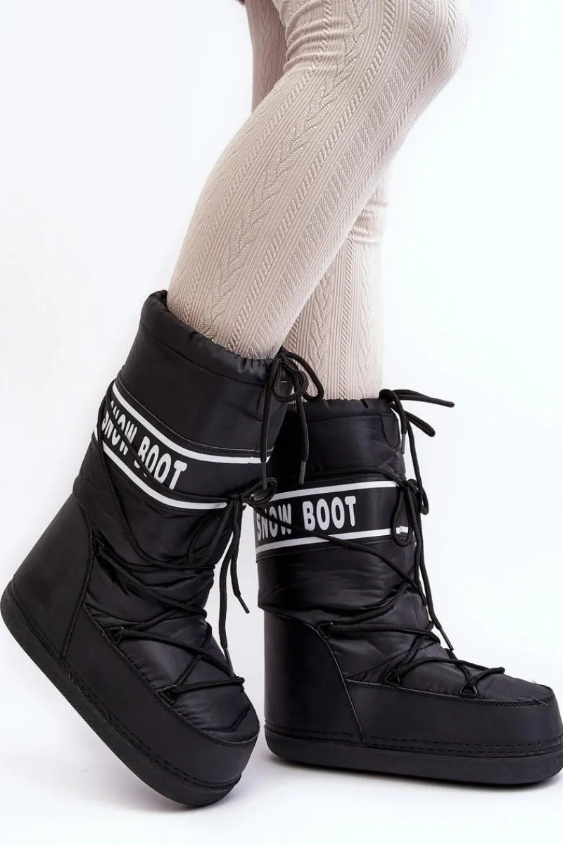 Śniegowce Damskie>Boto Damskie Wysokie Śniegowce Czarne Venila Czarny