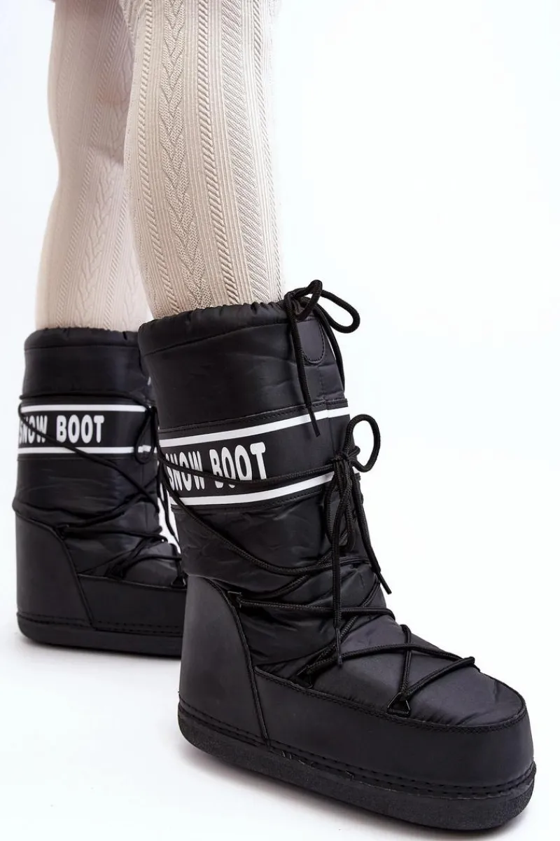 Śniegowce Damskie>Boto Damskie Wysokie Śniegowce Czarne Venila Czarny