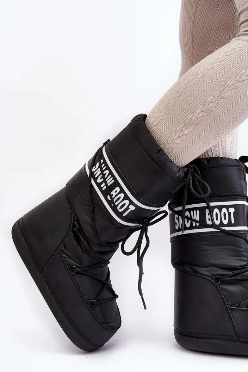 Śniegowce Damskie>Boto Damskie Wysokie Śniegowce Czarne Venila Czarny