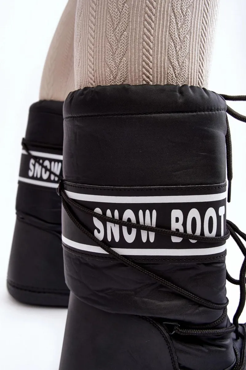 Śniegowce Damskie>Boto Damskie Wysokie Śniegowce Czarne Venila Czarny