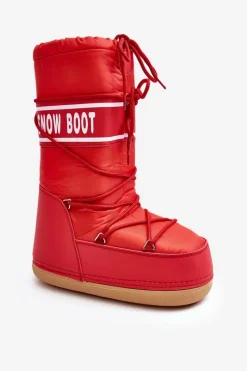 Sale Boto Damskie Wysokie Śniegowce Czerwone Venila Czerwony