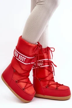 Sale Boto Damskie Wysokie Śniegowce Czerwone Venila Czerwony
