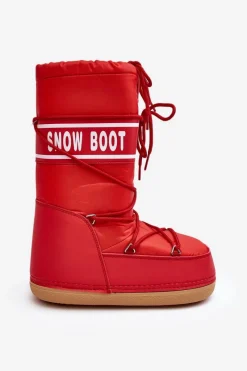 Sale Boto Damskie Wysokie Śniegowce Czerwone Venila Czerwony