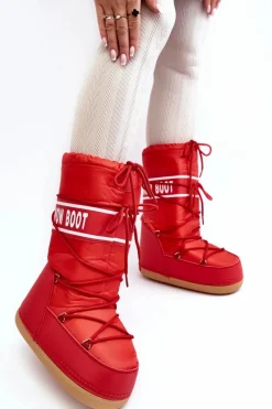 Sale Boto Damskie Wysokie Śniegowce Czerwone Venila Czerwony