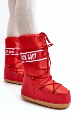 Sale Boto Damskie Wysokie Śniegowce Czerwone Venila Czerwony