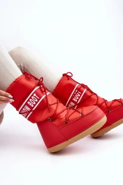 Sale Boto Damskie Wysokie Śniegowce Czerwone Venila Czerwony