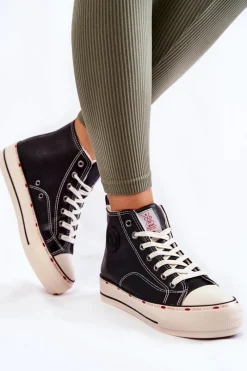 Trampki Damskie Cross Jeans|Trampki Ocieplane></noscript>Cross Jeans Damskie Wysokie Ocieplane Trampki KK2R4042C Czarne