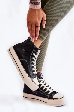 Trampki Damskie Cross Jeans|Trampki Ocieplane></noscript>Cross Jeans Damskie Wysokie Ocieplane Trampki KK2R4042C Czarne