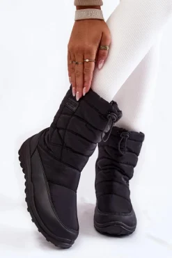 Śniegowce Damskie>Big Star Shoes Damskie Wysokie Ocieplane Śniegowce Big Star KK274599 Czarne