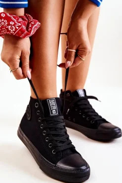 Sale Damskie Wysokie Trampki Big Star FF274A170 Czarne Damskie Trampki Damskie Big Star|Trampki Damskie Wysokie