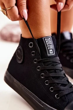 Sale Damskie Wysokie Trampki Big Star FF274A170 Czarne Damskie Trampki Damskie Big Star|Trampki Damskie Wysokie