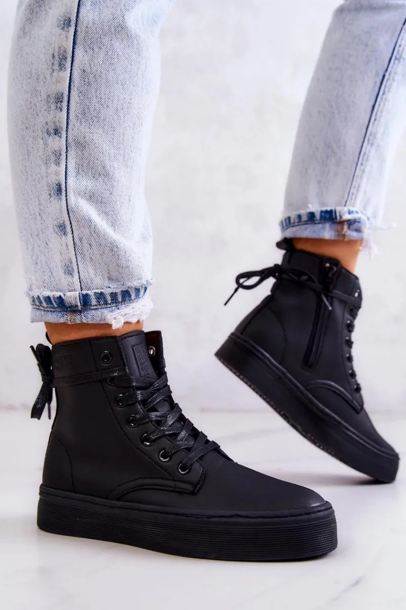 Trampki Damskie Big Star|Trampki Damskie Wysokie>Big Star Shoes Damskie Wysokie Trampki BIG STAR II274096 Czarne