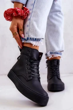 Trampki Damskie Big Star|Trampki Damskie Wysokie>Big Star Shoes Damskie Wysokie Trampki BIG STAR II274096 Czarne