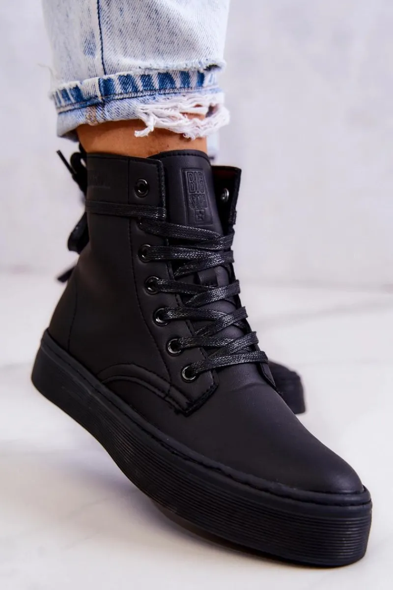 Trampki Damskie Big Star|Trampki Damskie Wysokie>Big Star Shoes Damskie Wysokie Trampki BIG STAR II274096 Czarne