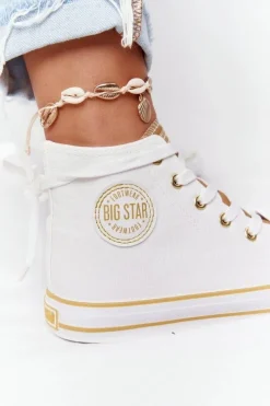 Trampki Damskie Big Star|Trampki Damskie Wysokie>Big Star Shoes Damskie Wysokie Trampki Big Star HH274450 Białe