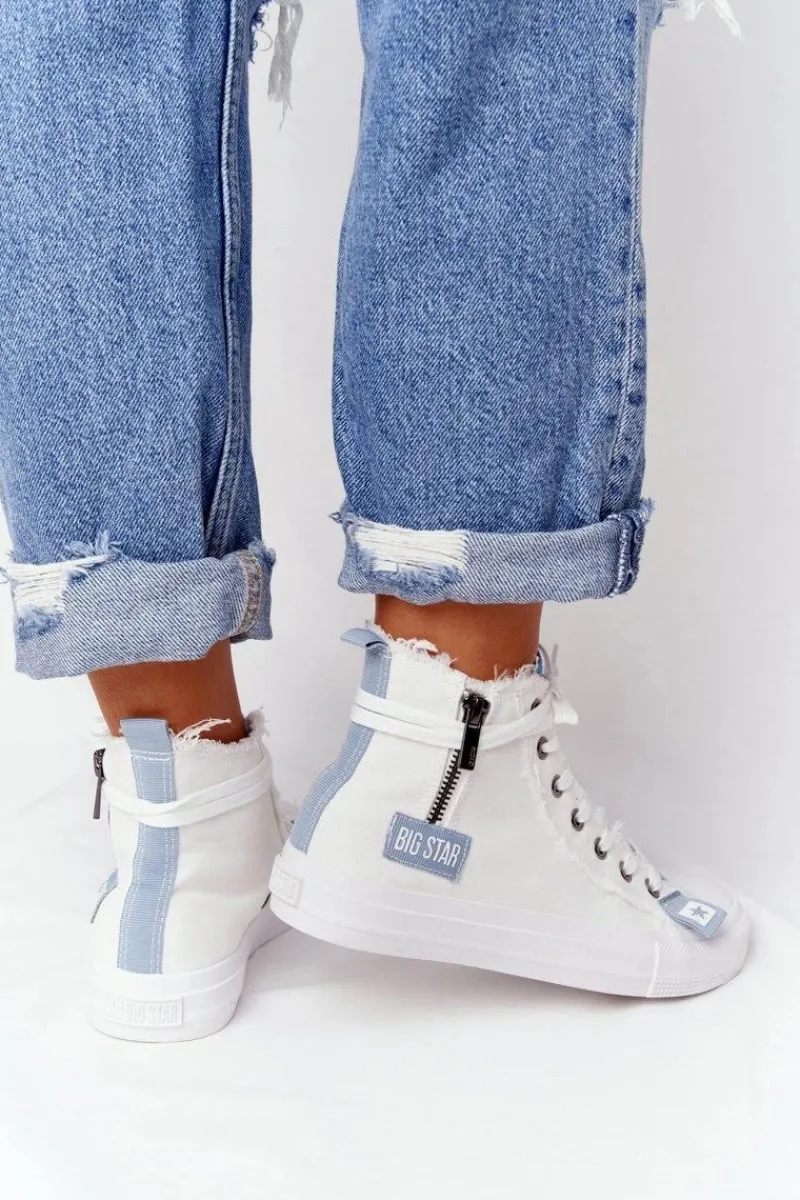 Trampki Damskie Big Star|Trampki Damskie Wysokie>Big Star Shoes Damskie Wysokie Trampki Big Star HH274160 Białe