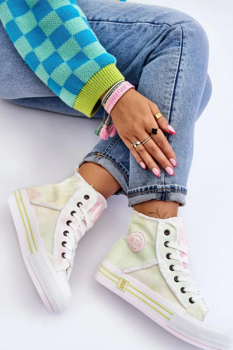 Discount Big Star Shoes Damskie Wysokie Trampki Big Star LL274177 Multikolor