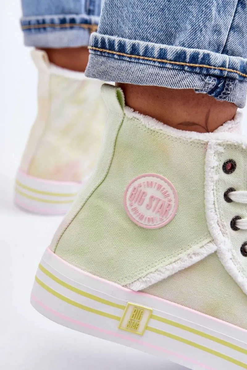 Discount Big Star Shoes Damskie Wysokie Trampki Big Star LL274177 Multikolor