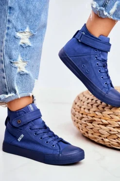 Trampki Damskie Big Star|Trampki Damskie Wysokie>Big Star Shoes Damskie Wysokie Trampki Big Star FF274584 Niebieskie