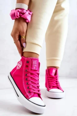 Clearance Damskie Wysokie Trampki Big Star JJ274210 Fuksja Damskie Trampki Damskie Big Star|Trampki Damskie Wysokie