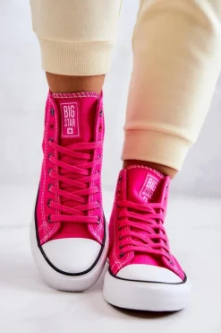 Clearance Damskie Wysokie Trampki Big Star JJ274210 Fuksja Damskie Trampki Damskie Big Star|Trampki Damskie Wysokie