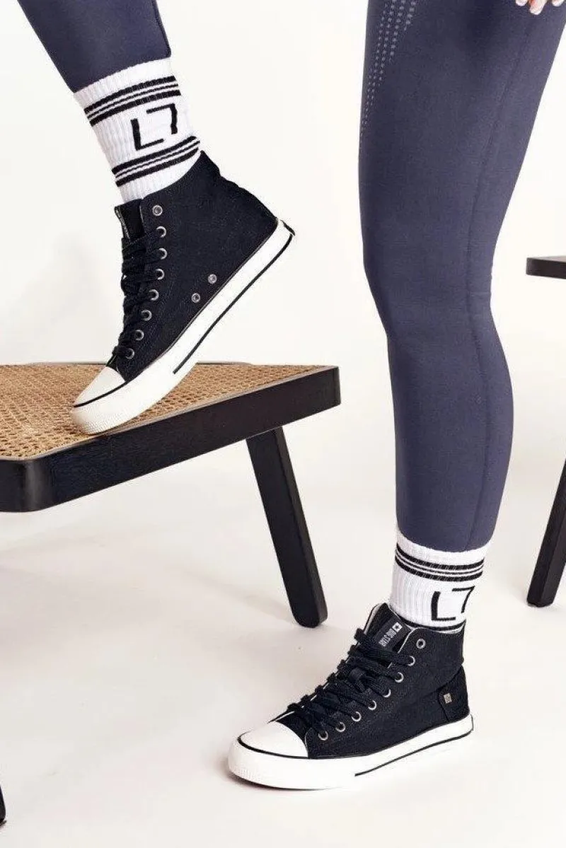 Discount Damskie Wysokie Trampki Big Star DD274330 Czarne Damskie Trampki Damskie Big Star|Trampki Damskie Wysokie