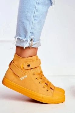Best Damskie Wysokie Trampki Big Star FF274581 Żółte Damskie Trampki Damskie Big Star|Trampki Damskie Wysokie