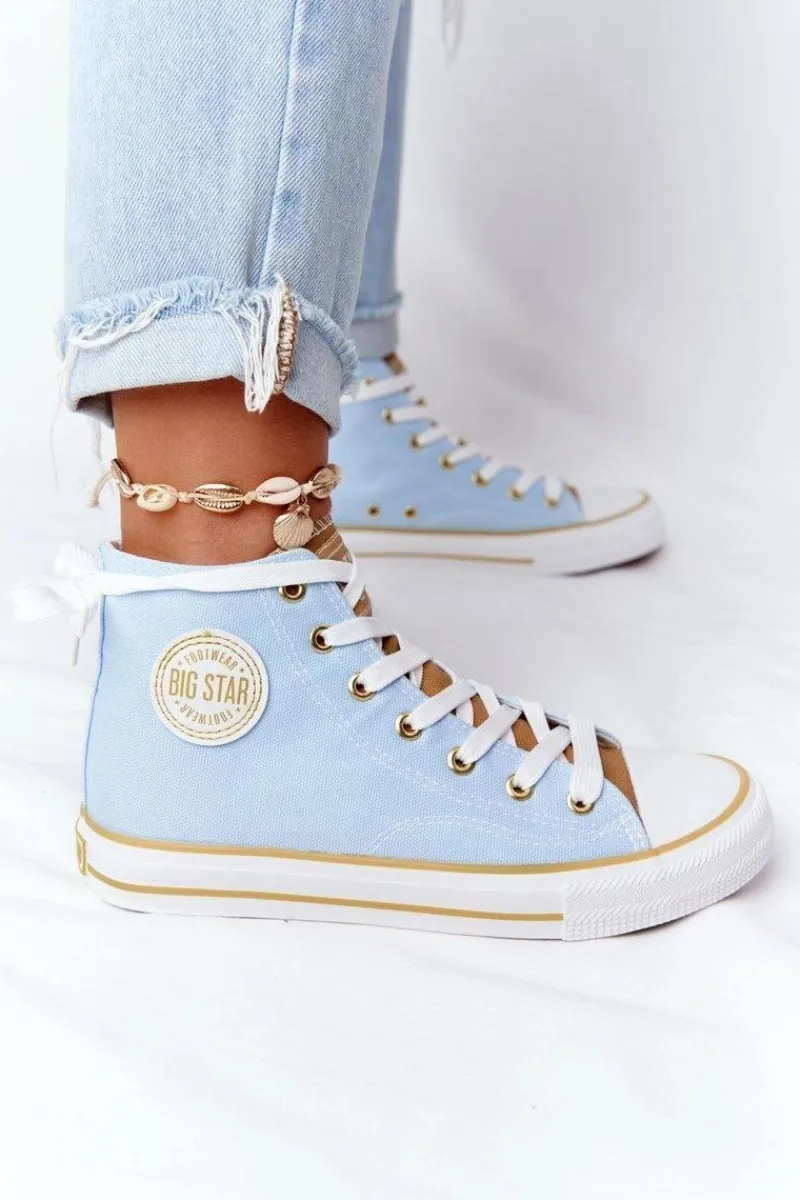 Best Damskie Wysokie Trampki Big Star HH274449 Niebieskie Damskie Trampki Damskie Big Star|Trampki Damskie Wysokie
